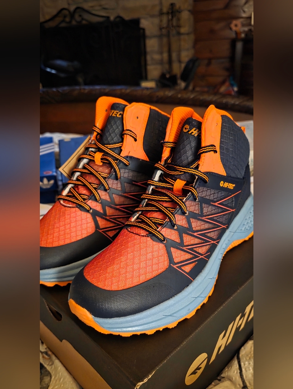 Hi-Tec Men’s Orange and Black Trail Running Shoes - Picture 4 of 8